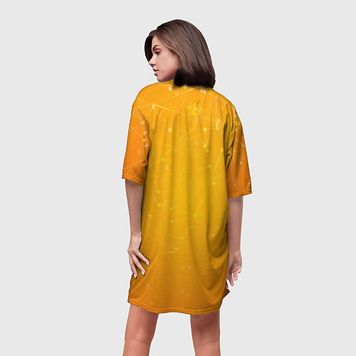 Женская длинная футболка Bitcoin Orange / 3D-принт – фото 4