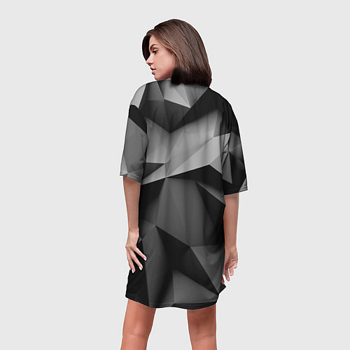 Женская длинная футболка Gray abstraction / 3D-принт – фото 4
