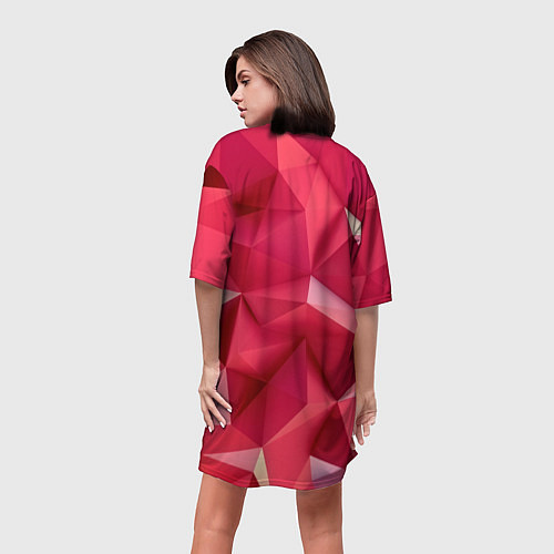 Женская длинная футболка Розовые грани / 3D-принт – фото 4