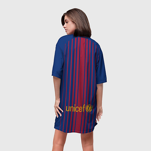 Женская длинная футболка FCB Barcelona: Rakuten / 3D-принт – фото 4
