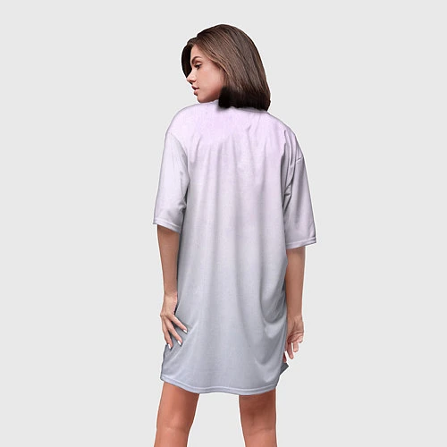 Женская длинная футболка Безликий в цветах / 3D-принт – фото 4