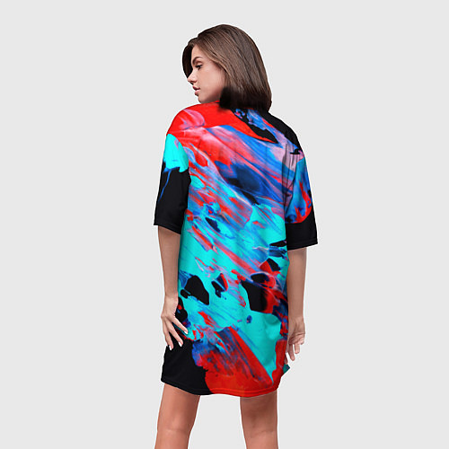 Женская длинная футболка Краски лета / 3D-принт – фото 4