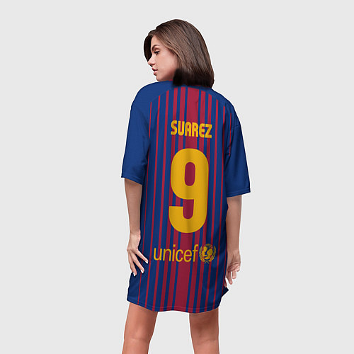 Женская длинная футболка Луис Суарес / 3D-принт – фото 4