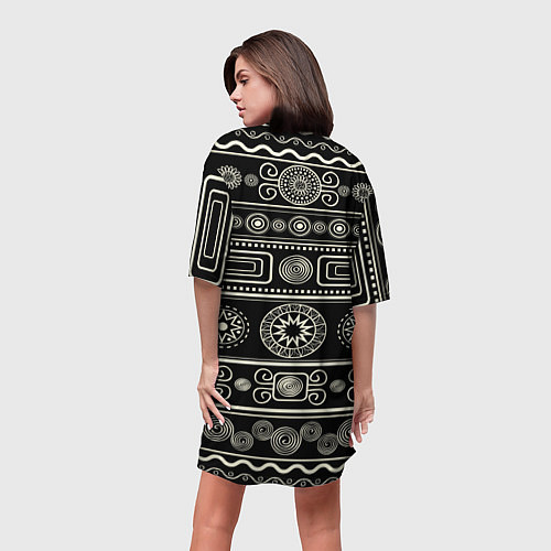 Женская длинная футболка Африканский мотив / 3D-принт – фото 4