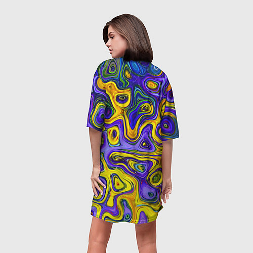 Женская длинная футболка Цветная текстура / 3D-принт – фото 4
