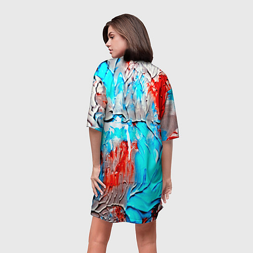 Женская длинная футболка Буйство красок / 3D-принт – фото 4