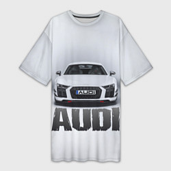 Женская длинная футболка Audi серебро