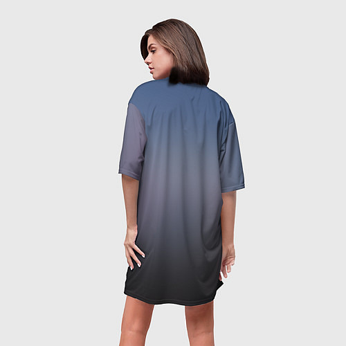 Женская длинная футболка Grey / 3D-принт – фото 4
