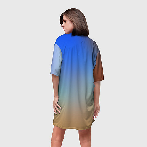 Женская длинная футболка Остров / 3D-принт – фото 4