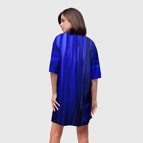 Женская длинная футболка Синее пламя / 3D-принт – фото 4