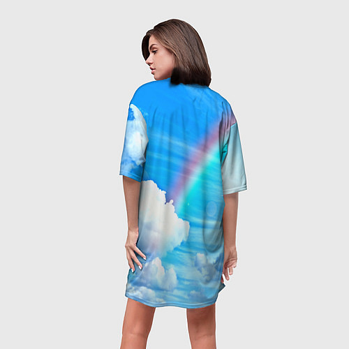 Женская длинная футболка Единорог / 3D-принт – фото 4