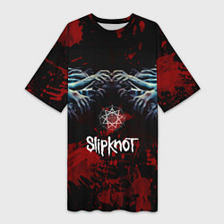 Футболка женская длинная Slipknot руки зомби, цвет: 3D-принт