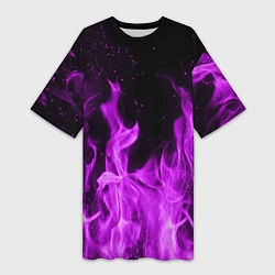 Женская длинная футболка Фиолетовый огонь