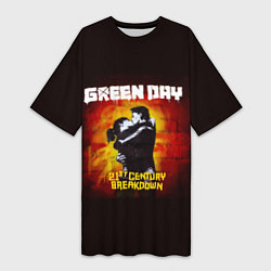 Футболка женская длинная Поцелуй Green Day, цвет: 3D-принт