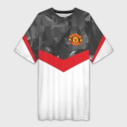 Женская длинная футболка Man United FC: Grey Polygons
