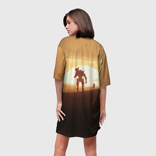 Женская длинная футболка Titanfall 2: Sunrise / 3D-принт – фото 4