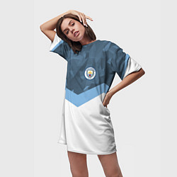 Футболка женская длинная Manchester City FC: Sport, цвет: 3D-принт — фото 2