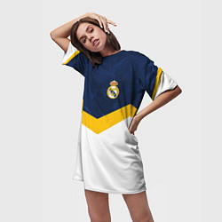 Футболка женская длинная Real Madrid FC: Sport, цвет: 3D-принт — фото 2