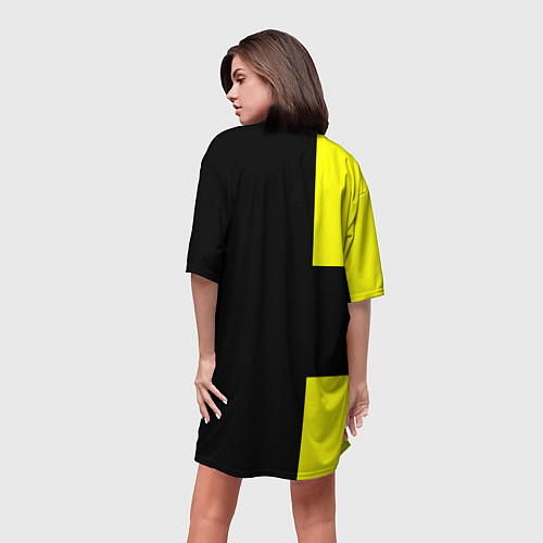Женская длинная футболка BVB FC: Black style / 3D-принт – фото 4