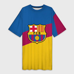 Футболка женская длинная FC Barcelona 2018 Colors, цвет: 3D-принт