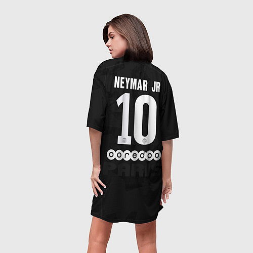 Женская длинная футболка Neymar PSG / 3D-принт – фото 4