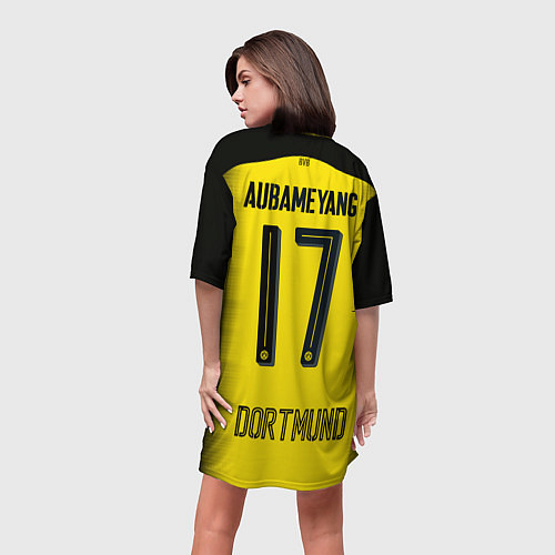 Женская длинная футболка BVB FC: Aubameyang Away 17/18 / 3D-принт – фото 4