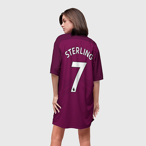 Женская длинная футболка Man City FC: Sterling Away 17/18 / 3D-принт – фото 4