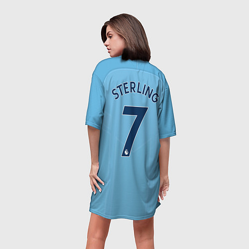 Женская длинная футболка Man City FC: Sterling Home 17/18 / 3D-принт – фото 4