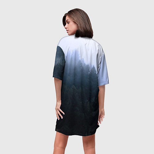 Женская длинная футболка Сибирь: родина сильных / 3D-принт – фото 4