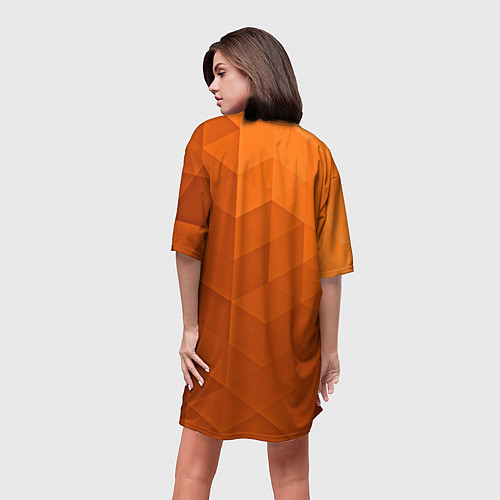 Женская длинная футболка Orange abstraction / 3D-принт – фото 4