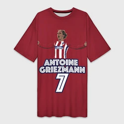 Футболка женская длинная Antoine Griezmann 7, цвет: 3D-принт