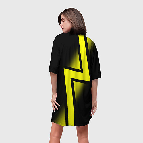 Женская длинная футболка FC Borussia Dortmund: Storm / 3D-принт – фото 4