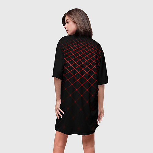 Женская длинная футболка FC MU: Red Lines / 3D-принт – фото 4