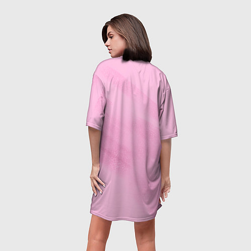 Женская длинная футболка Lil Peep: Pink Style / 3D-принт – фото 4