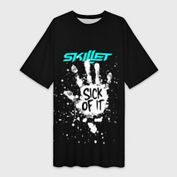 Футболка женская длинная Skillet: Sick of it, цвет: 3D-принт