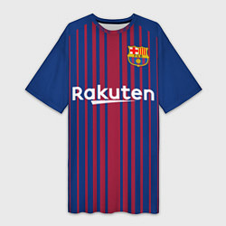 Футболка женская длинная FC Barcelona: Iniesta 17/18, цвет: 3D-принт