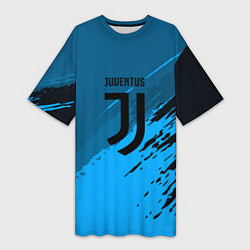 Футболка женская длинная FC Juventus: Abstract style, цвет: 3D-принт