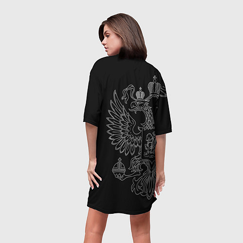 Женская длинная футболка Майор: герб РФ / 3D-принт – фото 4