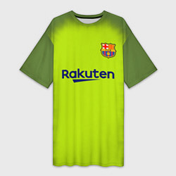 Футболка женская длинная FC Barcelona: Home 18/19, цвет: 3D-принт