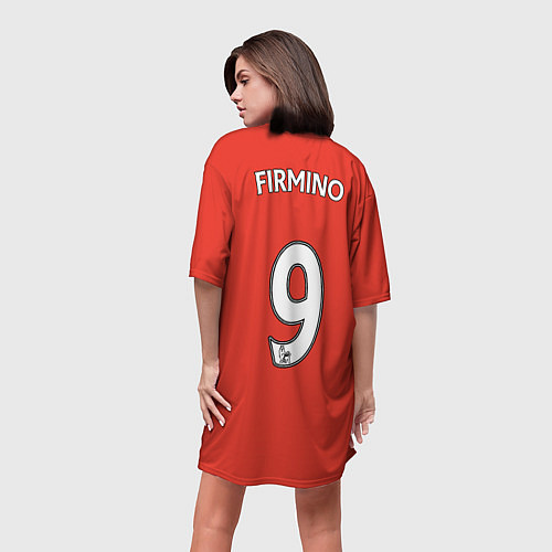 Женская длинная футболка ФК Ливерпуль: Фирмино 18/19 / 3D-принт – фото 4