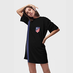 Футболка женская длинная FC Atletico Madrid: Blue Line, цвет: 3D-принт — фото 2