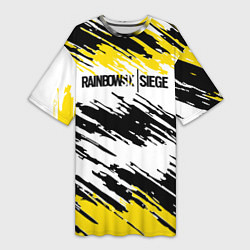 Футболка женская длинная Rainbow Six Siege: Yellow, цвет: 3D-принт