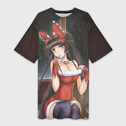 Футболка женская длинная Jieitai Kanochi Nite, цвет: 3D-принт