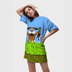 Футболка женская длинная Duck Hunt, цвет: 3D-принт — фото 2