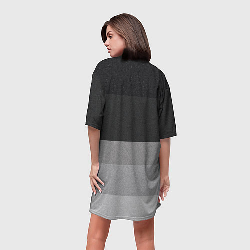Женская длинная футболка ФК Интер: Серый стиль / 3D-принт – фото 4