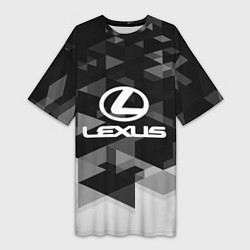 Футболка женская длинная Lexus sport geometry, цвет: 3D-принт
