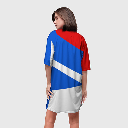 Женская длинная футболка Russia: Light Sport / 3D-принт – фото 4