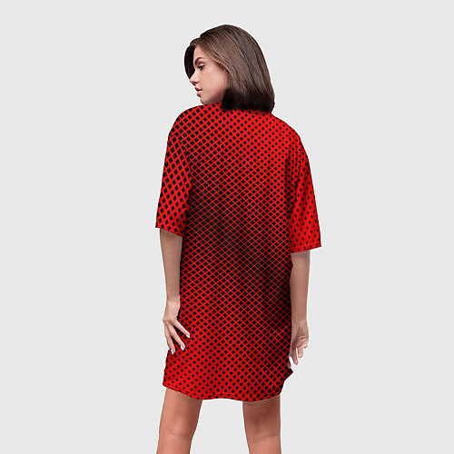 Женская длинная футболка Mazda: Red Carbon / 3D-принт – фото 4