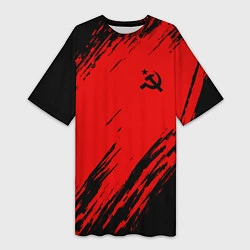 Женская длинная футболка USSR: Red Patriot
