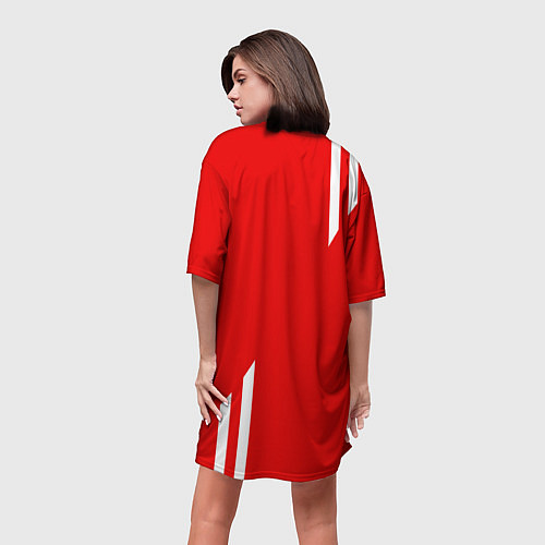 Женская длинная футболка USSR: Red Sport / 3D-принт – фото 4